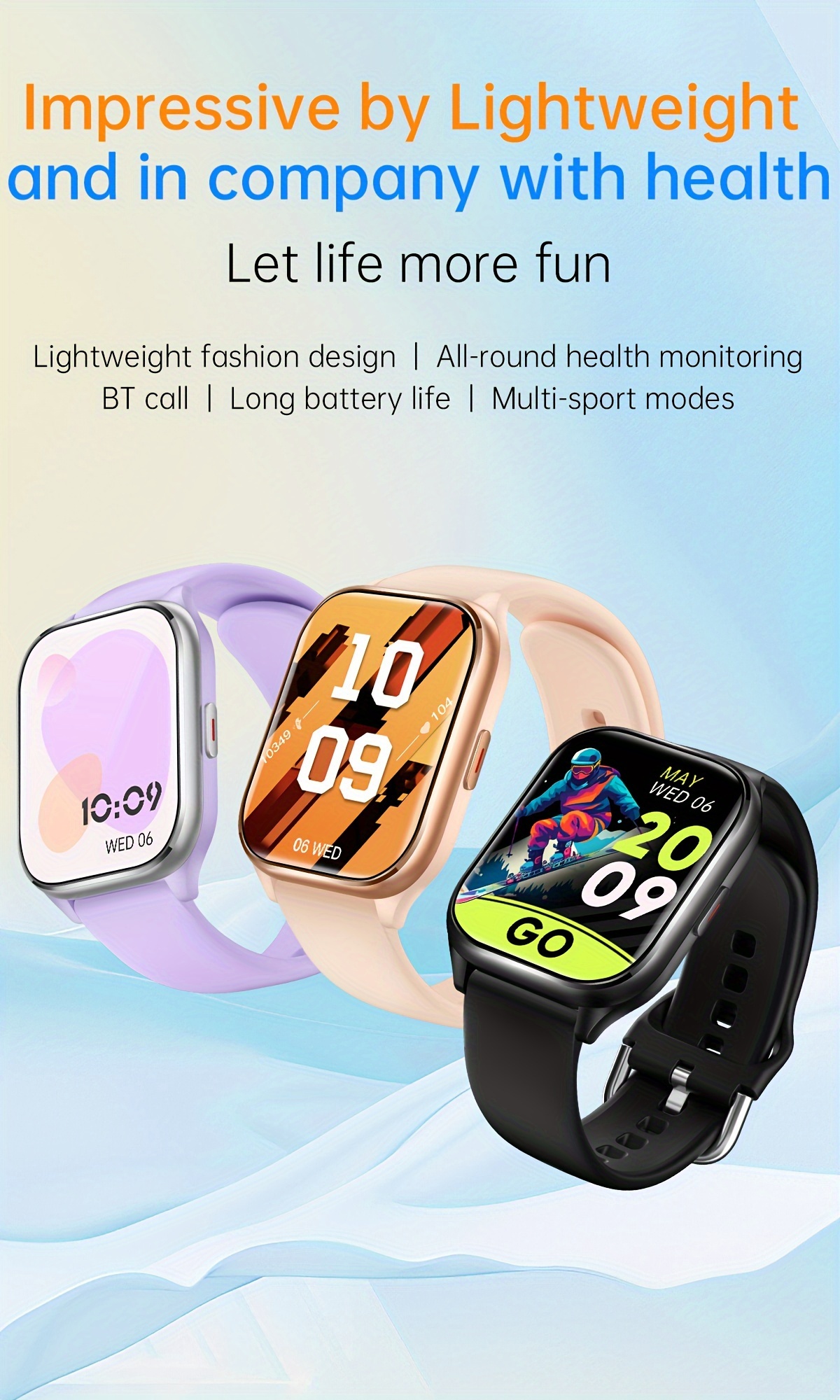 new stylish smartwatch ipx8 1atm waterproof for the gym swimming for men ios phones texting and calling for health   whatsapp women android phones ai voice music outdoor sports watch pedometer calorie alarm clock calculator sleep details 0