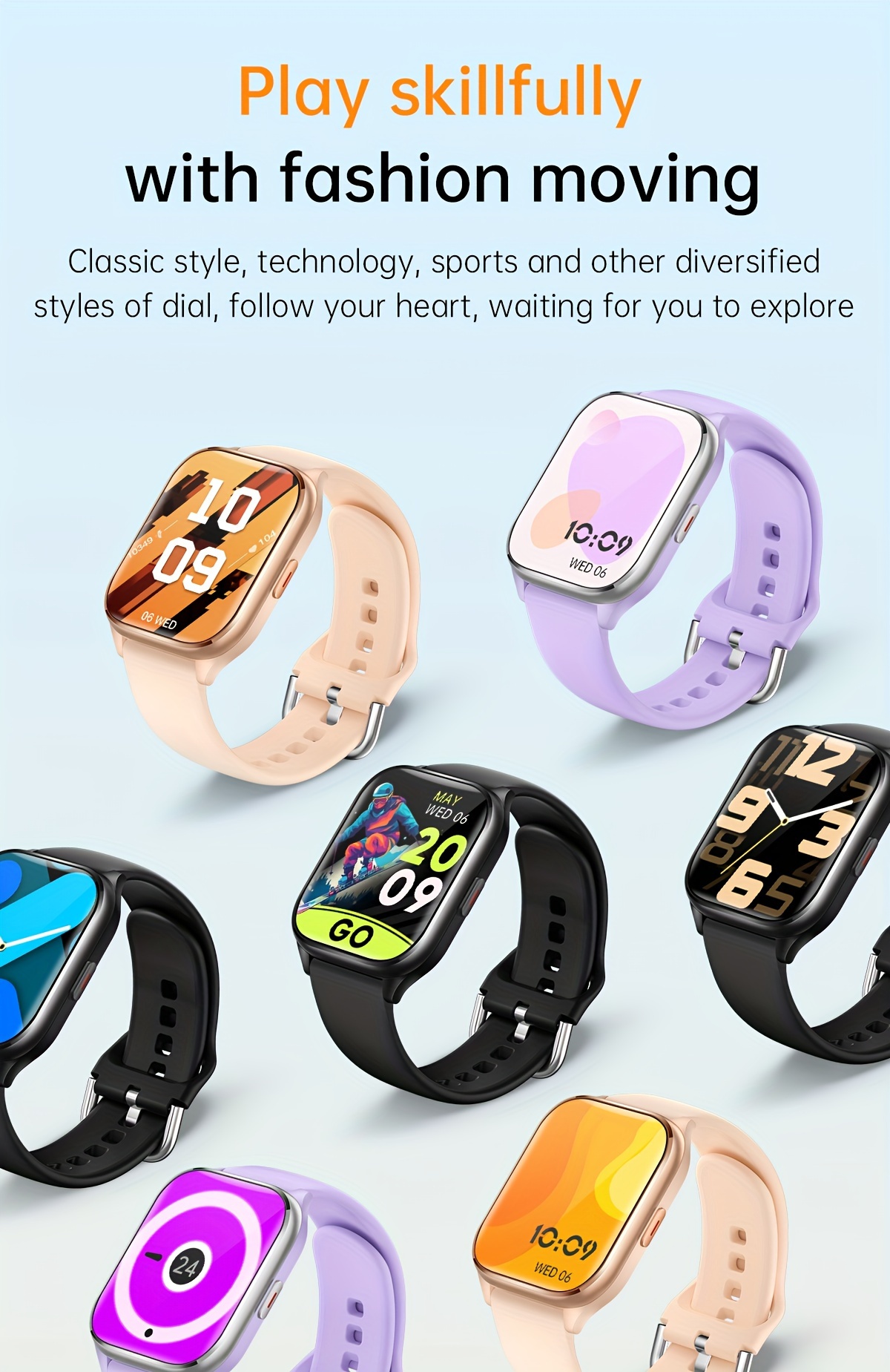 new stylish smartwatch ipx8 1atm waterproof for the gym swimming for men ios phones texting and calling for health   whatsapp women android phones ai voice music outdoor sports watch pedometer calorie alarm clock calculator sleep details 12