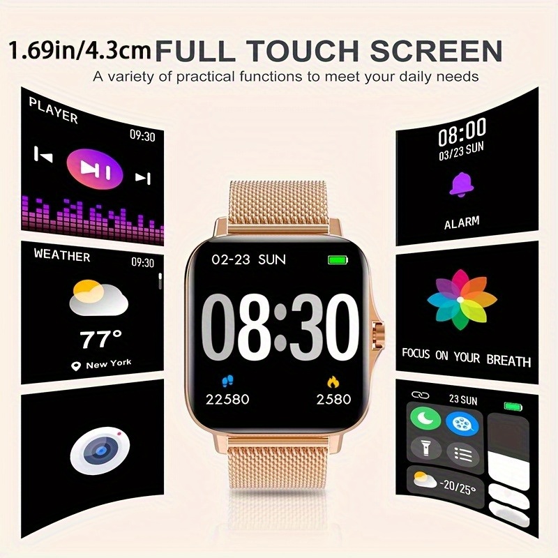 smartwatch for women answering making calls activity fitness   smartwatch for android and iphone fitness watch with sleep monitor and pedometer lightweight long battery life details 2