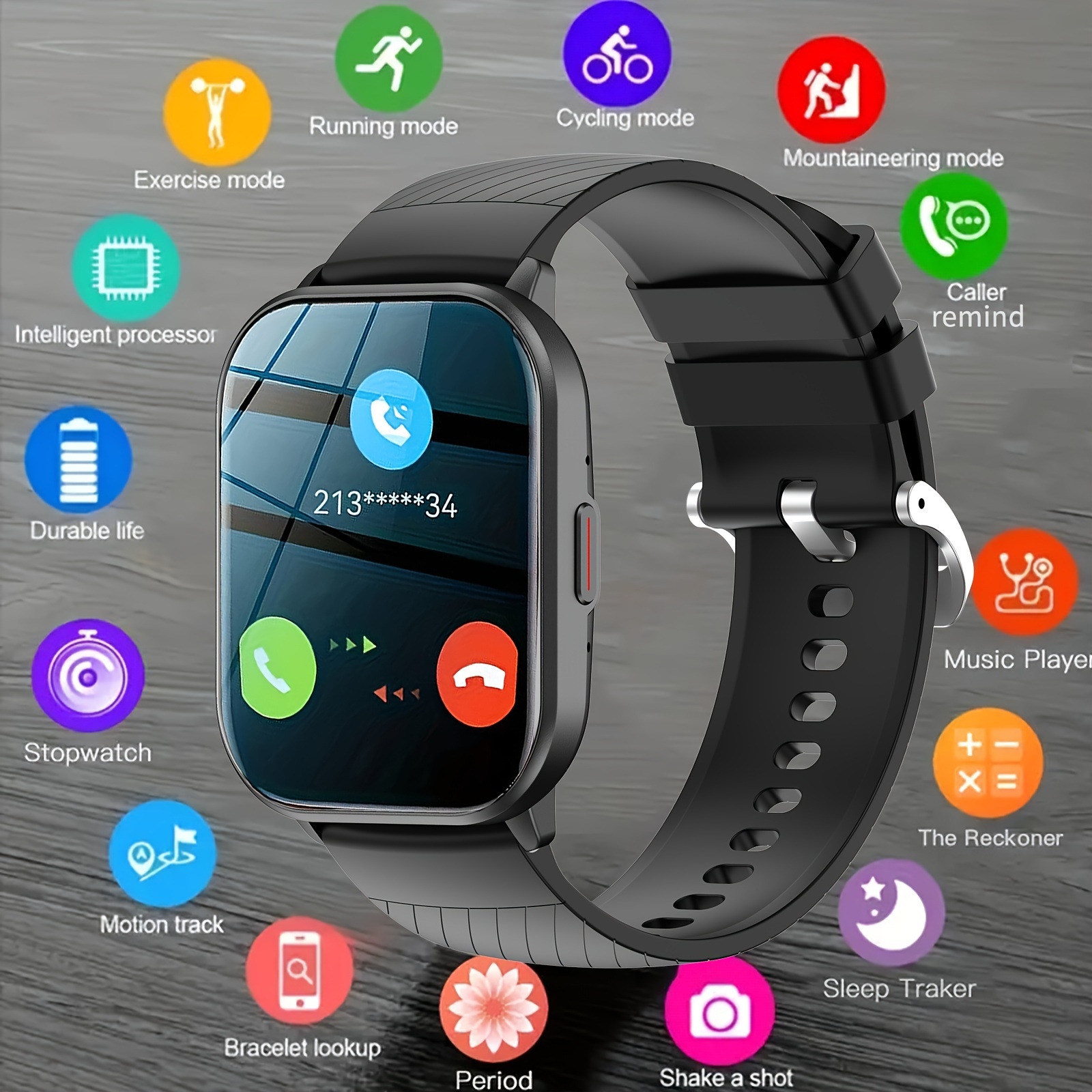 smart watch wireless   dial multi sport mode  g reminder and rejection sms reminder information reminder various app reminders suitable for men and women sports watches change wallpaper fitness monitoring for iphone andriod details 1