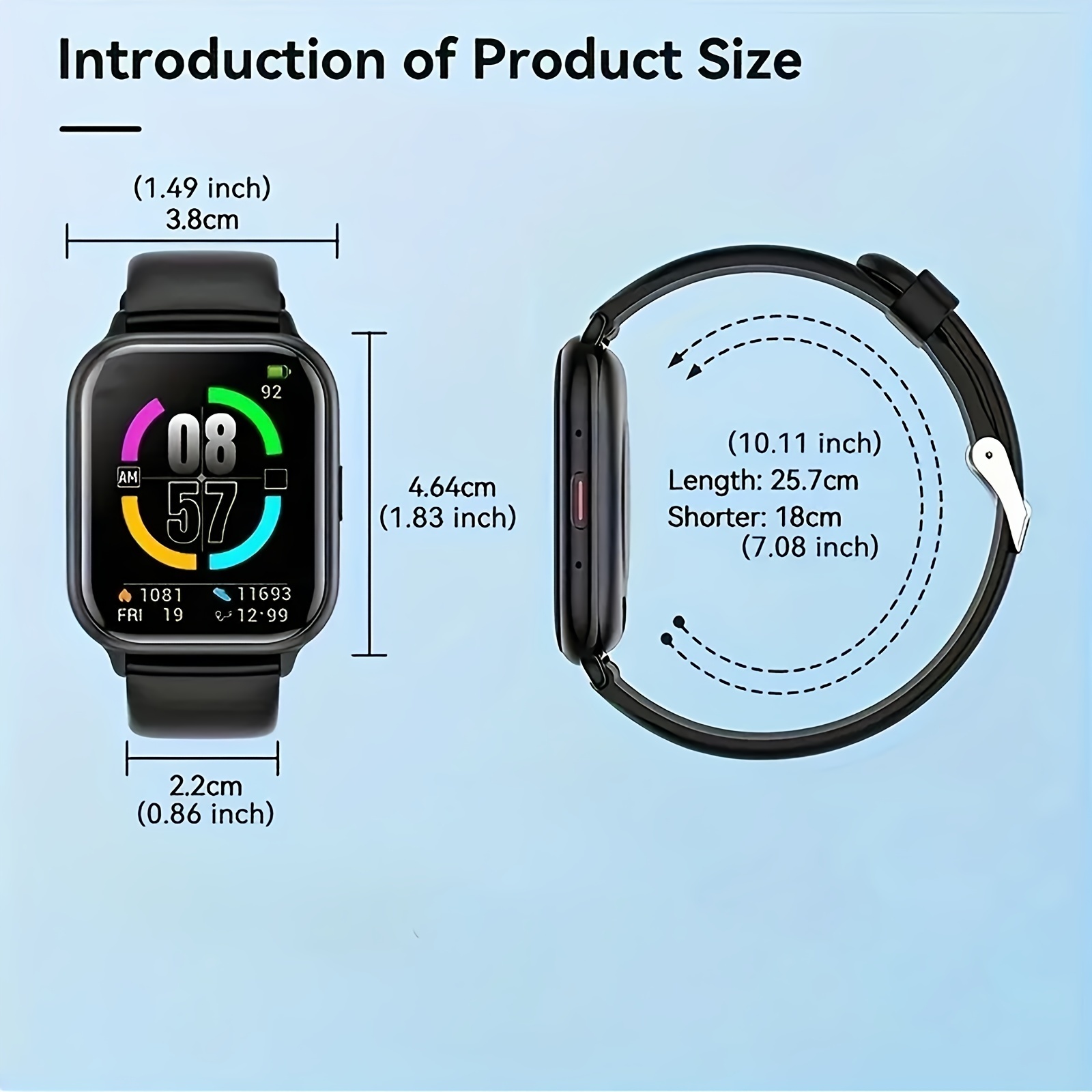 smart watch wireless   dial multi sport mode  g reminder and rejection sms reminder information reminder various app reminders suitable for men and women sports watches change wallpaper fitness monitoring for iphone andriod details 4