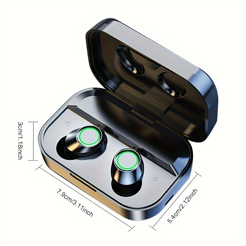 2024 triple screen smart wireless earbuds digital display   design wireless charging phone backup battery perfect for sports gaming details 0