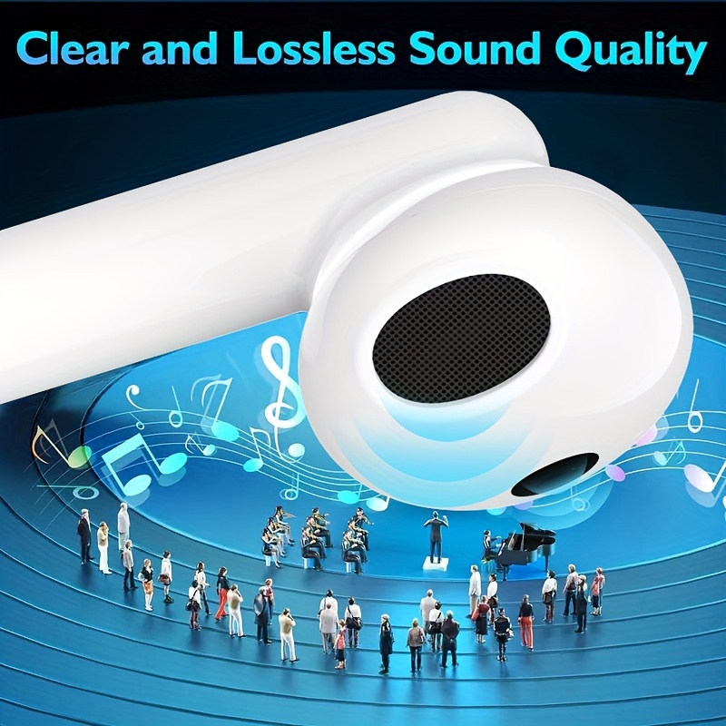 true wireless earbuds advanced tws crystal clear hd mic immersive hifi sound stylish wireless earbuds for unmatched audio smart headset earphone   charging case compatible with android ios devices details 2